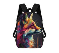 sinyumoney Colorful Fox Portrait-9 Sac À Dos Scolaire Imprimé En 3D Pour Garçons Et Filles, Sac À Dos Pour Enfants, Sac De Voyage 17inch