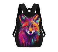 sinyumoney Colorful Fox Portrait Sac À Dos Scolaire Pour Enfants, Imprimé En 3D, Tendance Et Décontracté, Pour Garçons, Élèves Du Primaire Et Du Collège 17inch