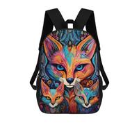 sinyumoney Colorful Foxes Artwork Sac À Dos Scolaire Pour Enfants, Sac À Dos De Voyage Décontracté, Grand Sac À Dos Pour Garçons Et Filles 17inch