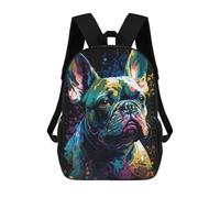 sinyumoney Colorful French Bulldog Art Print Sacs À Dos, Sac À Dos Enfant, Sac D'école, Sac À Dos De Voyage Imprimé En 3D, Accessoire De Mode, Sac À Dos Imperméable Pour Enfants 17inch