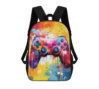 sinyumoney Colorful Gaming Controller Art Print -1 Sac À Dos Scolaire Pour Enfants, Imprimé En 3D, Pour Garçons, Élèves Du Primaire Et Du Collège 17inch