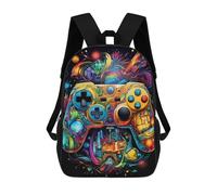 sinyumoney Colorful Gaming Controller Artwork -4 Sac À Dos Enfant, Cartable, Sacs À Dos Scolaires Imprimés En 3D Pour Élèves Du Primaire Et Du Collège, Cadeau D'anniversaire Pour Adolescents 17inch