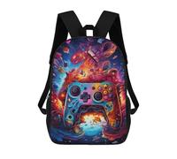sinyumoney Colorful Gaming Controller Artwork -7 Sacs À Dos Pour Enfants, Cartables 3D Personnalisés Pour Garçons Et Filles, Grands Sacs À Dos Scolaires Décontractés 17inch