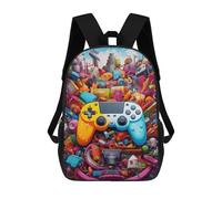 sinyumoney Colorful Gaming Controllers -15 Sac À Dos Imprimé En 3D, Sac D'école Décontracté Et Tendance Pour Enfants, Sac D'école Pour Garçons, Collégiens 17inch