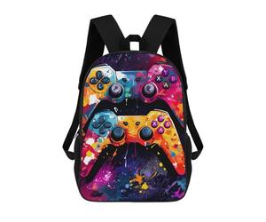 sinyumoney Colorful Gaming Controllers Art Sac À Dos Scolaire Imprimé En 3D Pour Enfants, Sac À Dos De Voyage Tendance Et Décontracté Pour Écoliers 17inch