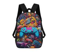 sinyumoney Colorful Gaming Controllers Collage -1 Sac À Dos Scolaire Pour Enfants, Imprimé En 3D, Pour Garçons, Élèves Du Primaire Et Du Collège 17inch