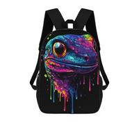 sinyumoney Colorful Gecko - Neon Geck Sac À Dos Scolaire Pour Filles Et Garçons, Grande Capacité, Léger, Pour Enfants Et Étudiants 17inch