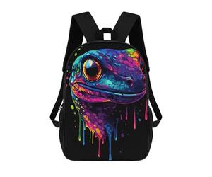 sinyumoney Colorful Gecko - Neon Geck Sac À Dos Scolaire Pour Filles Et Garçons, Grande Capacité, Léger, Pour Enfants Et Étudiants 17inch