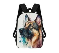 sinyumoney Colorful German Shepherd Art Print-2 Sac À Dos Enfant Tendance Et Amusant, Sac À Dos Pour Garçons Et Adolescents, Sac D'école Imprimé En 3D Pour Garçons 17inch