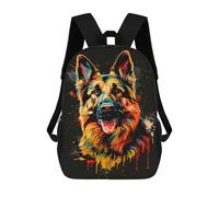 sinyumoney Colorful German Shepherd Art Print-5 Sac À Dos Scolaire Pour Enfants 17 Pouces, Sac À Dos Décontracté Pour Les Voyages, Grand Sac À Dos De Jour Pour Garçons Et Filles 17inch