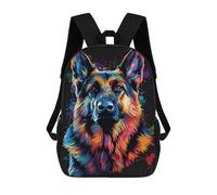 sinyumoney Colorful German Shepherd Art Print-6 Sacs À Dos Tendance Imprimés En 3D 17inch Sac D'école Décontracté Pour Enfants, Garçons, Élèves Du Primaire Et Du Collège
