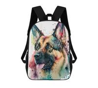 sinyumoney Colorful German Shepherd Art Print Sac À Dos Imprimé En 3D, Sac D'école Décontracté Et Tendance Pour Enfants, Sac D'école Pour Garçons, Collégiens 17inch