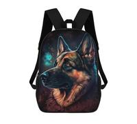 sinyumoney Colorful German Shepherd Portrait Sacs À Dos Scolaires Pour Garçons Et Filles, Sacs À Dos Décontractés Pour Le Sport, Sacs À Dos De Grande Capacité Pour L'école Primaire 17inch