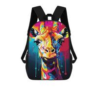 sinyumoney Colorful Giraffe Art Print Sac À Dos Scolaire Pour Enfants, Imprimé En 3D, Pour Garçons, Élèves Du Primaire Et Du Collège 17inch