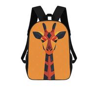 sinyumoney Colorful Giraffe Vector Portrait on Bright Orange Sac À Dos Scolaire Pour Filles Et Garçons, Grande Capacité, Léger, Pour Enfants Et Étudiants 17inch