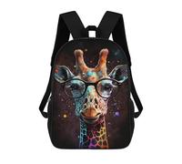 sinyumoney Colorful Giraffe with Glasses Art Print-5 Sac À Dos Scolaire, Sac À Dos Pour Ordinateur Portable - Idéal Pour Les Voyages, Le Travail Et Le Quotidien 17inch