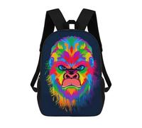 sinyumoney Colorful Gorilla Illustration Sacs À Dos Pour Enfants, Sac À Dos Scolaire, Sac À Dos Imprimé En 3D Pour Enfants, Sac À Dos De Voyage, Sac À Livres, Sac D'école Pour Enfants 17inch