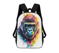 sinyumoney Colorful Gorilla Portrait Sac À Dos, Cartable Imprimé En 3D, Sac À Goûter, Sac À Dos De Voyage, Sac À Dos Entre Amis, Sac À Dos Scolaire Pour Filles Et Garçons 17inch