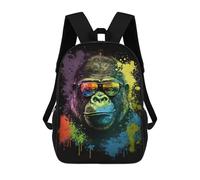 sinyumoney Colorful Gorilla Sunglasses Art Print Sacs À Dos Pour Enfants, Sac À Dos Scolaire Imprimé En 3D Pour Enfants, Sac À Dos De Voyage, Sac À Livres Pour Enfants 17inch Sac D'école