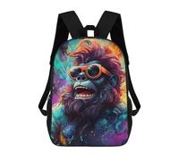 sinyumoney Colorful Gorilla with Sunglasses Sacs À Dos Imprimés En 3D Pour Enfants, Sacs D'école Tendance Pour Garçons, Élèves Du Primaire Et Du Collège 17inch