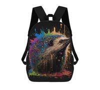 sinyumoney Colorful Hedgehog Art Print-1 Sac À Dos Scolaire Pour Enfants, 43 Cm (17 Pouces), Imprimé En 3D, Pour Garçons, Élèves Du Primaire Et Du Collège