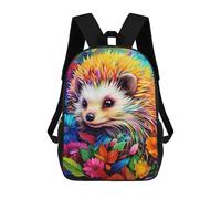 sinyumoney Colorful Hedgehog Garden Sac À Dos Scolaire Pour Enfants, Sac À Dos De Voyage Décontracté, Grand Sac À Dos Pour Garçons Et Filles 17inch