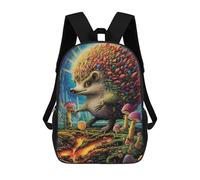 sinyumoney Colorful Hedgehog in Fantasy Forest -1 Sac À Dos Imprimé 3D Pour Enfants, Sac À Dos Léger Pour Écoliers Et Écoliers, Sac À Goûter Pour La Crèche 17inch