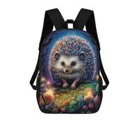 sinyumoney Colorful Hedgehog in Fantasy Forest Sac À Dos Scolaire Imprimé En 3D Pour Garçons Et Filles, Sac À Dos Pour Enfants, Sac De Voyage 17inch