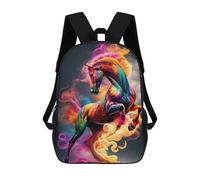 sinyumoney Colorful Horse Artwork Sacs À Dos Scolaires Pour Garçons Et Filles, Sacs À Dos Décontractés Pour Le Sport, Sacs À Dos De Grande Capacité Pour L'école Primaire 17inch