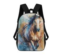 sinyumoney Colorful Horse Painting -1 Sac À Dos Scolaire Enfant Tendance Et Décontracté, Sac À Dos Imprimé En 3D Pour Garçon, Grand Sac À Dos 17inch
