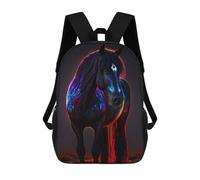 sinyumoney Colorful Horse Sac À Dos Imprimé En 3D Pour Enfants, Sac D'école, Sac De Voyage Grande Capacité, Sac À Livres, Sac À Dos Pour Enfants 17inch