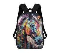 sinyumoney Colorful Horse With Drips Sacs À Dos Pour Garçons, Cartables Imprimés En 3D, Sacs À Dos De Voyage Tendance Pour Garçons (primaire, Collège) 17inch