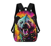 sinyumoney Colorful Hyena Artwork Sacs À Dos Scolaires Pour Garçons Et Filles, Sacs À Dos Décontractés Pour Le Sport, Sacs À Dos De Grande Capacité Pour L'école Primaire 17inch