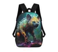 sinyumoney Colorful Hyena in Forest Sacs À Dos, Sac À Dos Enfant, Sac D'école, Sac À Dos De Voyage Imprimé En 3D, Accessoire De Mode, Sac À Dos Imperméable Pour Enfants 17inch