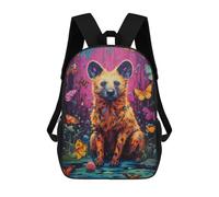 sinyumoney Colorful Hyena with Butterflies Sac À Dos Pour Garçons Et Adolescents, Sacs À Dos Pour Filles, Sacs À Dos Pour Tout-petits, Sacs À Livres Pour L'école Primaire Et Le Collège 17inch