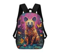 sinyumoney Colorful Hyena with Butterflies Sacs À Dos Décontractés Pour Enfants, Sacs D'école Pour Adolescents, Filles Et Garçons, Sacs À Dos Pour Livres 17inch