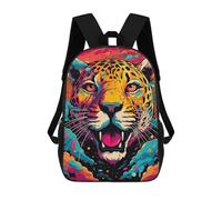sinyumoney Colorful Jaguar Art Print Sacs À Dos Pour Enfants, Sac À Dos Scolaire Imprimé En 3D Pour Enfants, Sac À Dos De Voyage, Sac À Livres Pour Enfants 17inch Sac D'école