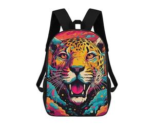 sinyumoney Colorful Jaguar Art Print Sacs À Dos Pour Enfants, Sac À Dos Scolaire Imprimé En 3D Pour Enfants, Sac À Dos De Voyage, Sac À Livres Pour Enfants 17inch Sac D'école