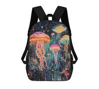 sinyumoney Colorful Jellyfish Painting Sac À Dos Enfant, Sac D'école, Sac À Dos Imprimé 3D Avec Motif De Dessin Animé, Grande Capacité, Pour Garçons Et Filles 17inch