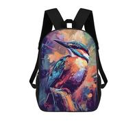 sinyumoney Colorful Kingfisher Painting Sacs À Dos Scolaires Pour Enfants, Sac D'école Imprimé En 3D Pour Garçons, Élèves Du Primaire Et Du Collège 17inch
