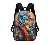 sinyumoney Colorful Koala Gathering Sac À Dos Imprimé En 3D, Sac D'école Décontracté Et Tendance Pour Enfants, Sac D'école Pour Garçons, Collégiens 17inch