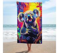 sinyumoney Colorful Koala in Vibrant Forest -2 Serviettes De Plage pour Adultes, Ultra Douces Et Absorbantes, Format Extra Large, Idéales pour La Plage Et La Piscine, 130 X 80 Cm
