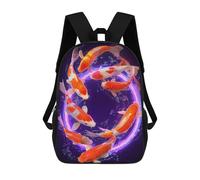 sinyumoney Colorful Koi Fish Artwork 17inch Sacs À Dos Scolaires Imprimés En 3D - Sacs À Dos Tendance Pour Garçons Du Primaire Et Du Collège