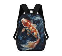 sinyumoney Colorful Koi Fish Painting-4 Sacs À Dos 17 Pouces Pour Enfants, Sacs D'école Imprimés En 3D Pour Élèves Du Primaire Et Du Collège, Garçons Et Filles
