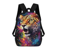 sinyumoney Colorful Leopard Art Print-3 17inch Sac À Dos Scolaire Imprimé En 3D Pour Enfants, Style Décontracté Et Tendance, Idéal Pour Les Voyages Et Les Études.
