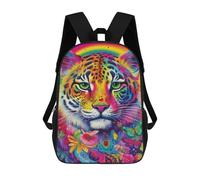 sinyumoney Colorful Leopard Art Print-4 17inch Sacs À Dos Scolaires Imprimés En 3D - Sacs À Dos Tendance Pour Garçons Du Primaire Et Du Collège