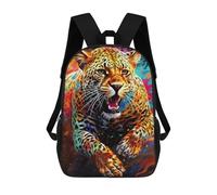 sinyumoney Colorful Leopard Artwork Sac À Dos Scolaire Imprimé En 3D Pour Enfants, Sac À Dos De Voyage, Sac Tendance Et Décontracté Pour Écoliers 17inch
