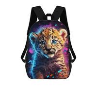 sinyumoney Colorful Leopard Cub Art Print -2 Sacs À Dos 17 Pouces Pour Enfants, Sacs D'école Imprimés En 3D Pour Élèves Du Primaire Et Du Collège, Garçons Et Filles