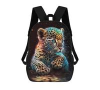 sinyumoney Colorful Leopard Cub Sac À Dos Imprimé 3D Pour Enfants, Sac À Dos Léger Pour Écoliers Et Écoliers, Sac À Goûter Pour La Crèche 17inch