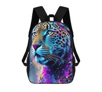 sinyumoney Colorful Leopard Painting Sacs À Dos Imprimés En 3D Pour Enfants 17inch Sacs À Dos Tendance Et Décontractés Pour La Journée, Sacs De Voyage, Sacs À Dos D'extérieur Pour Garçons Et Filles